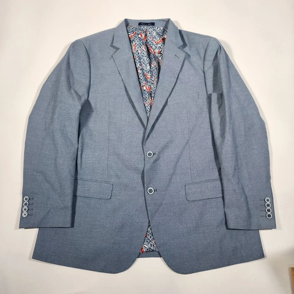 ALAN‎ FLUSSER blazer Blue With Floral Lining MENS (XL)